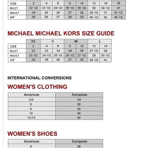 michael kors schuhgrößen|michael kors measurements.